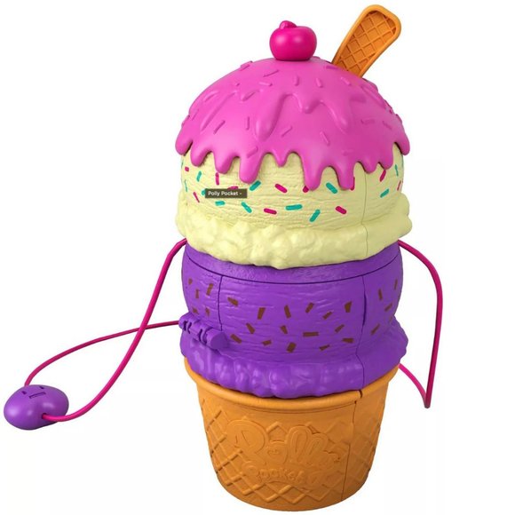 Polly Pocket | Ice Cream Cone-Shaped Playground | 3 Floors, Spin 'n Surprise Set - Picture 1 of 13